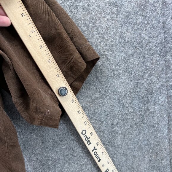 Tommy Bahama Shirt Men XL Brown Button Down Reverse Dress Silk Pocket Camp Palms - Picture 4 of 9